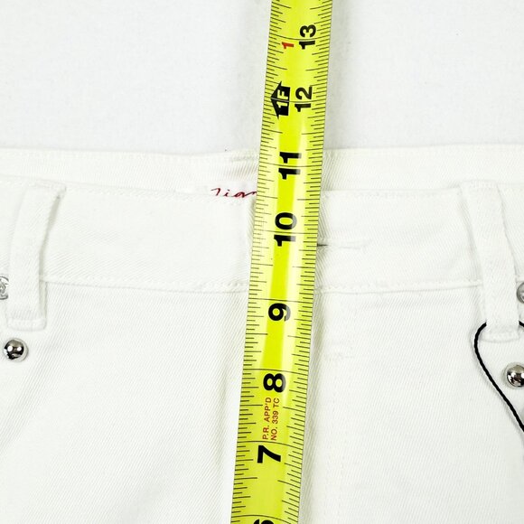 Vigoss Women's Stretch Fray Hem White Studded Denim Shorts Size 15/32 NWT - Picture 10 of 12